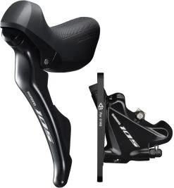 Shimano 105 ST-R7020/BR-R7070 2 Fach Schalthebel/Scheibenbremse Silky Black Vorne